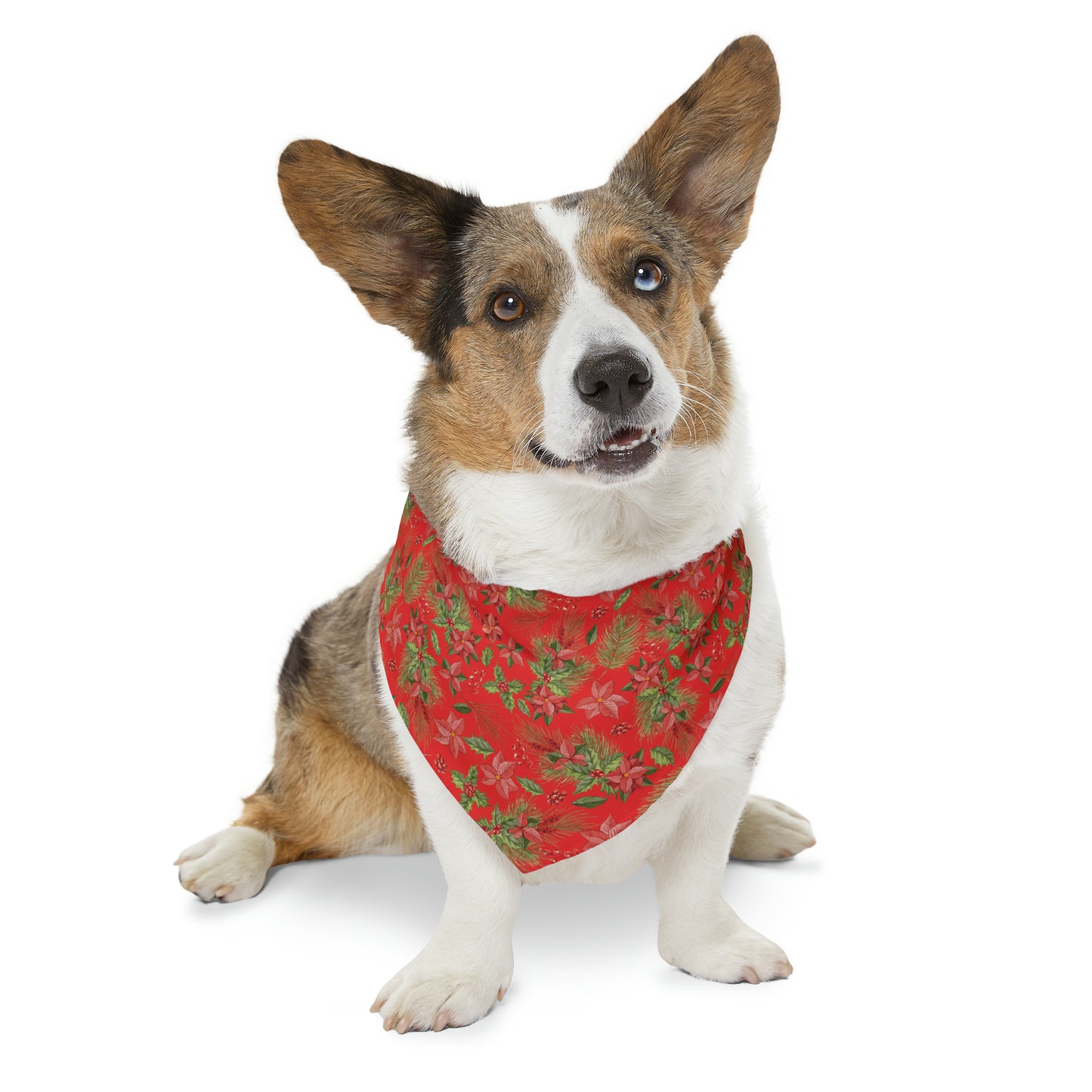 Christmas Floral Pet Bandana Collar