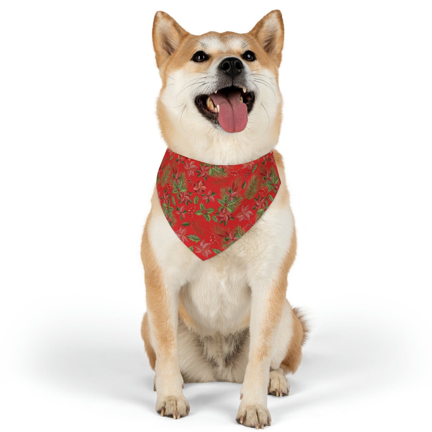 Christmas Floral Pet Bandana Collar