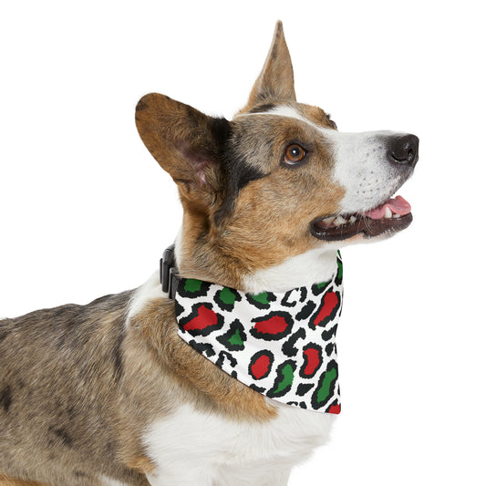 Leopard Print Christmas Pet Bandana Collar