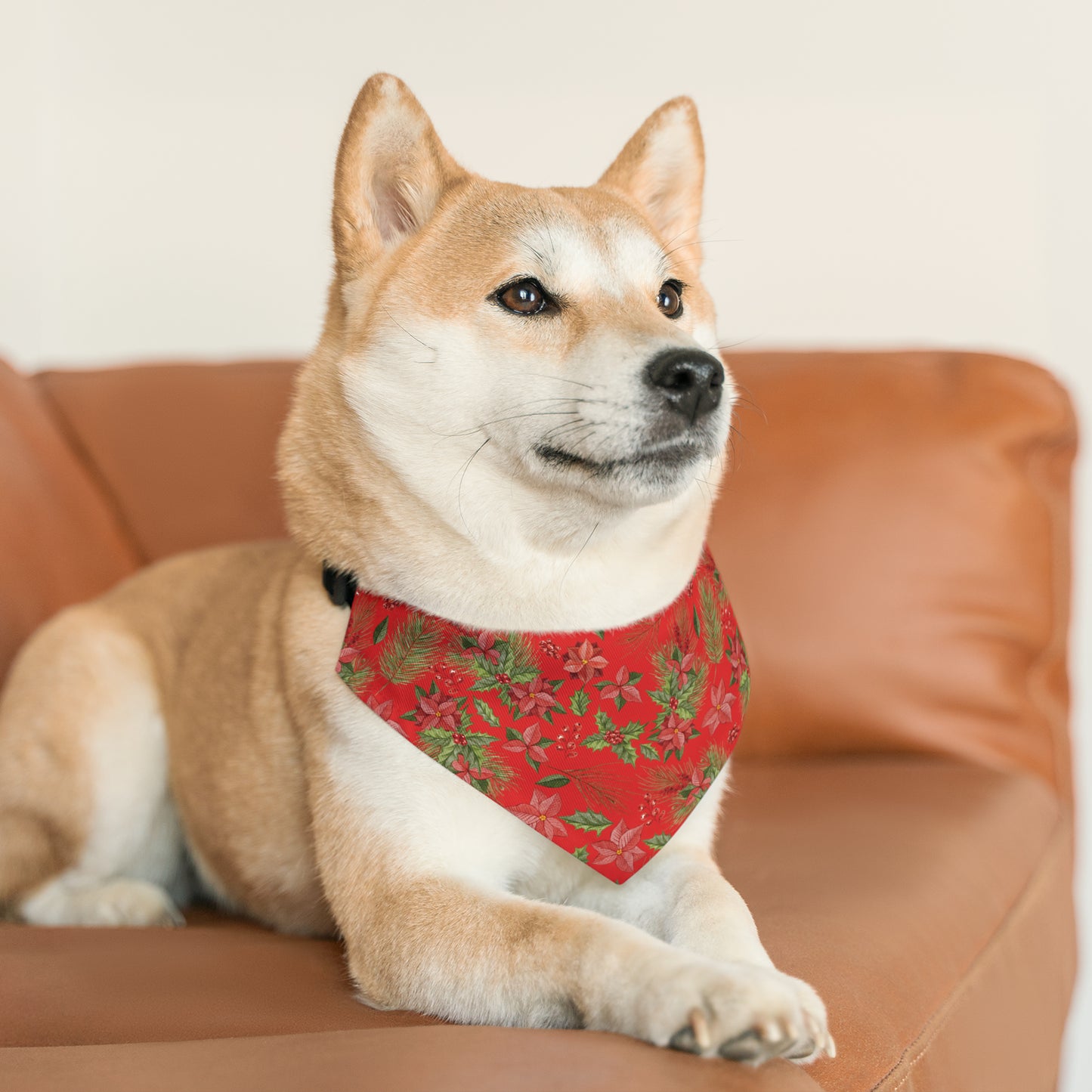 Christmas Floral Pet Bandana Collar