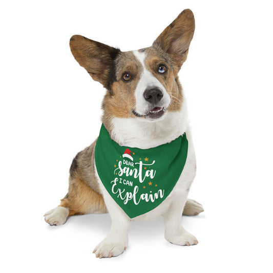 Santa I Can Explain Pet Bandana Collar