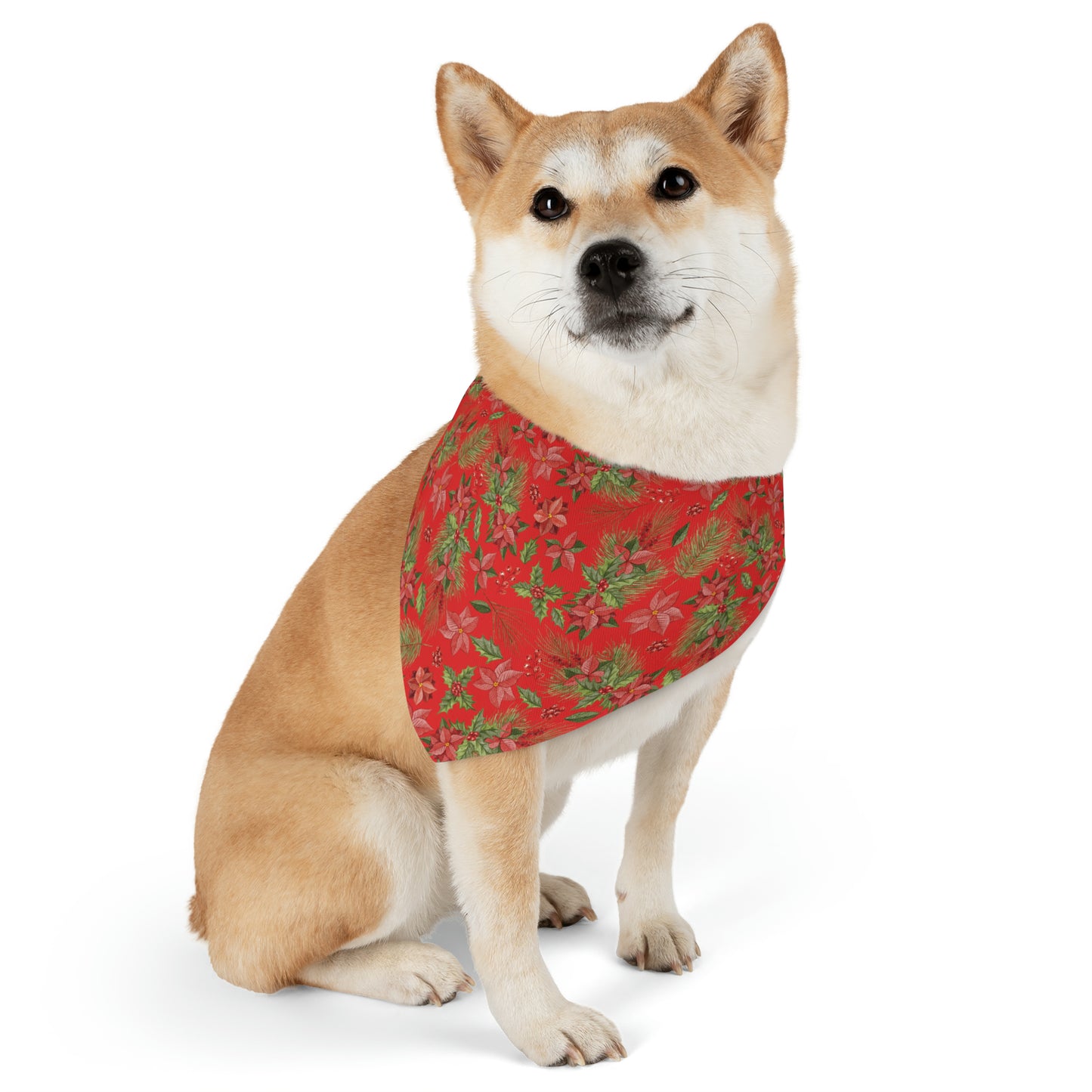 Christmas Floral Pet Bandana Collar