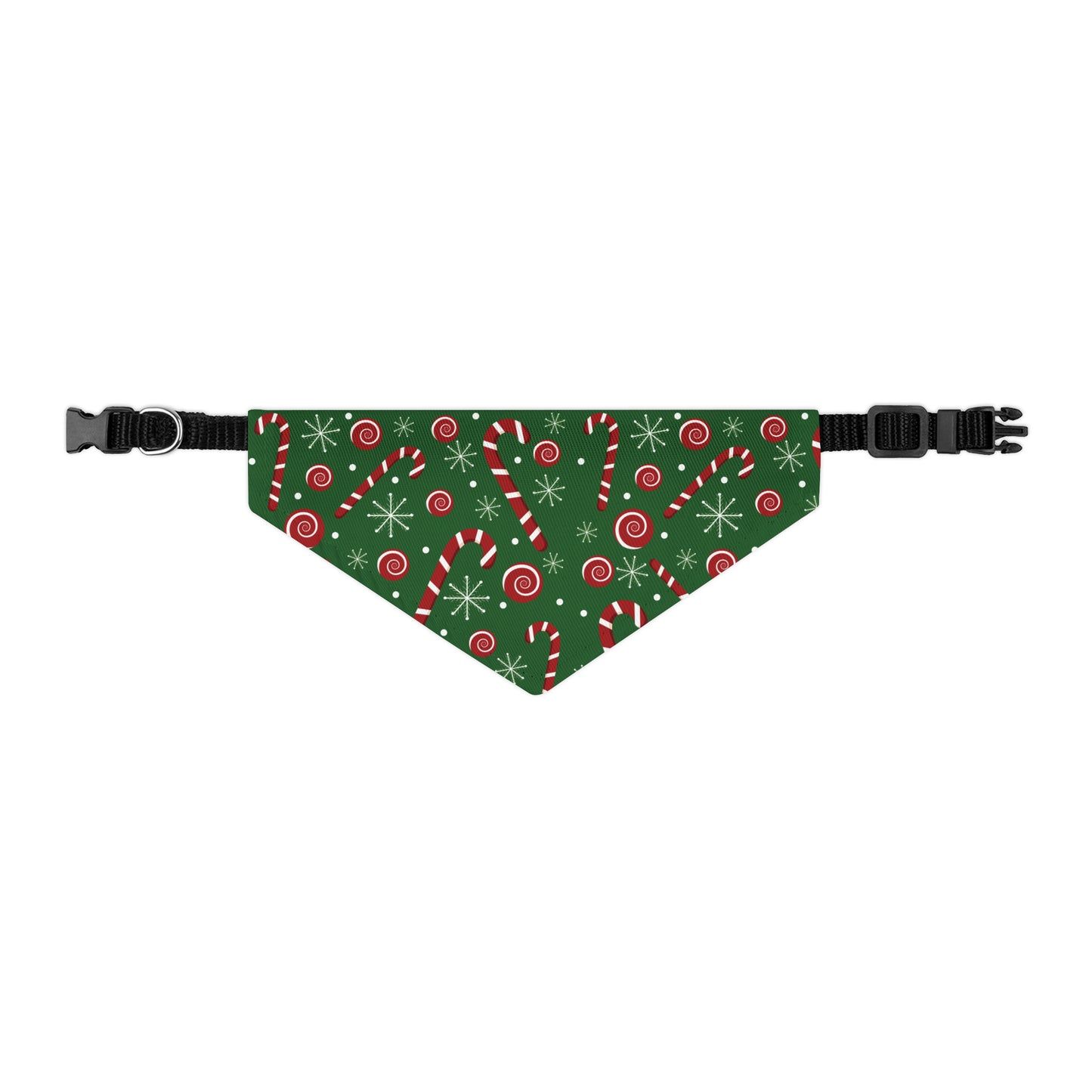 Green Candy Cane Pet Bandana Collar