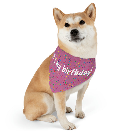 It's my Birthday Pink Pet Bandana Collar