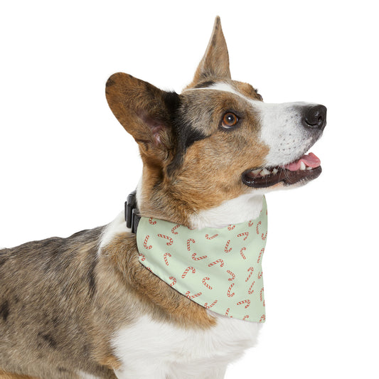 Minty Candy Cane Pet Bandana Collar