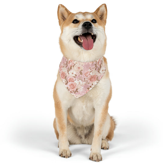 Pink Floral Pet Bandana Collar