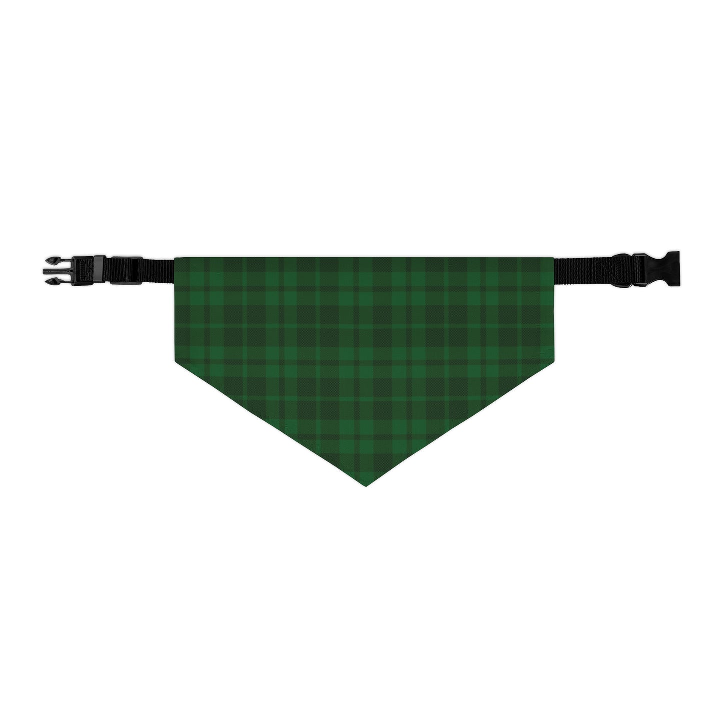 Dark Green Plaid Pet Bandana Collar