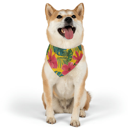 Summer Floral Pet Bandana Collar