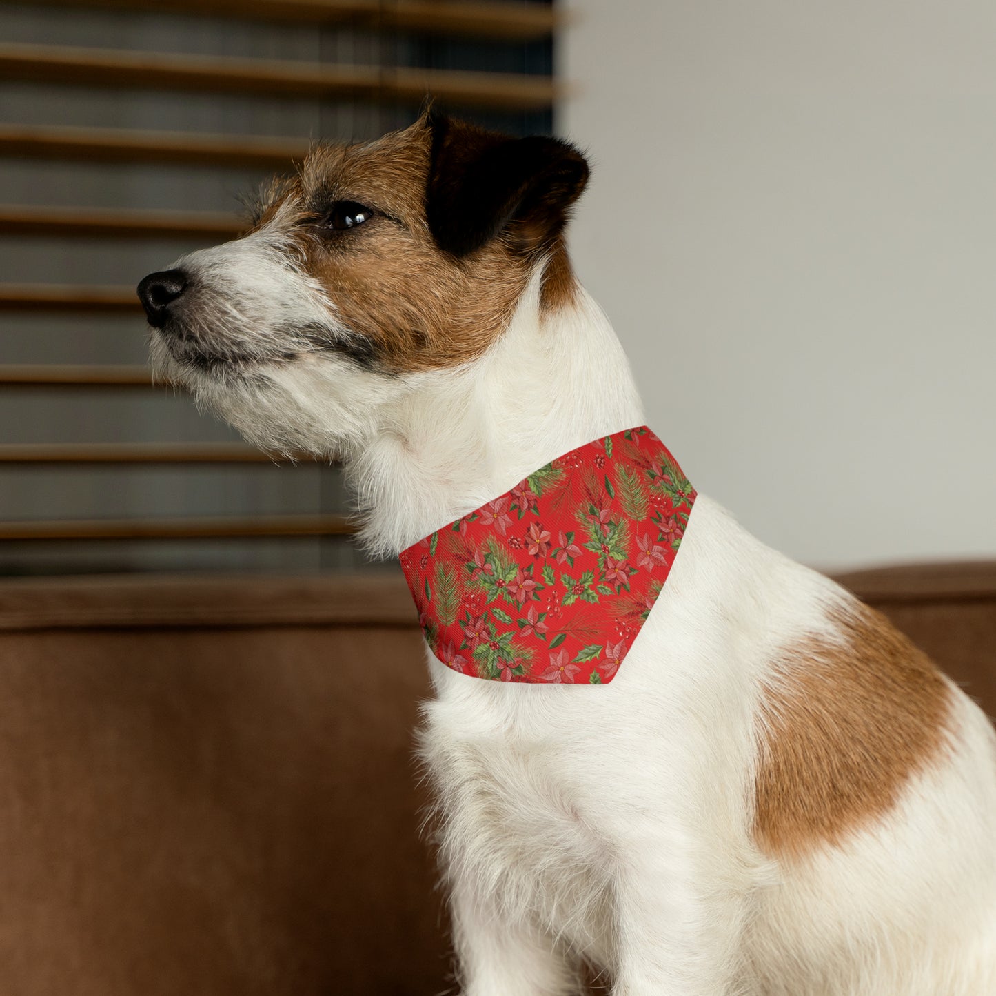 Christmas Floral Pet Bandana Collar