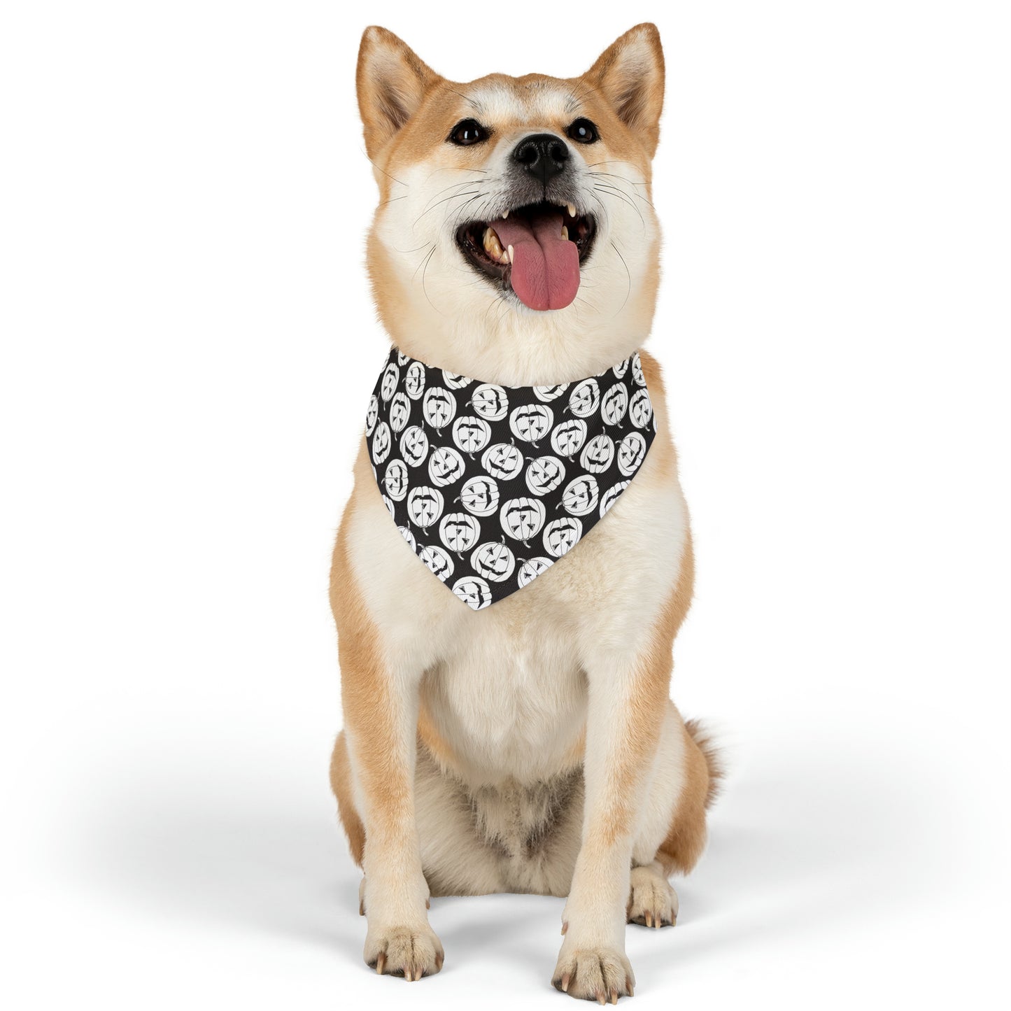 White Jack-O-Lantern Pet Bandana Collar