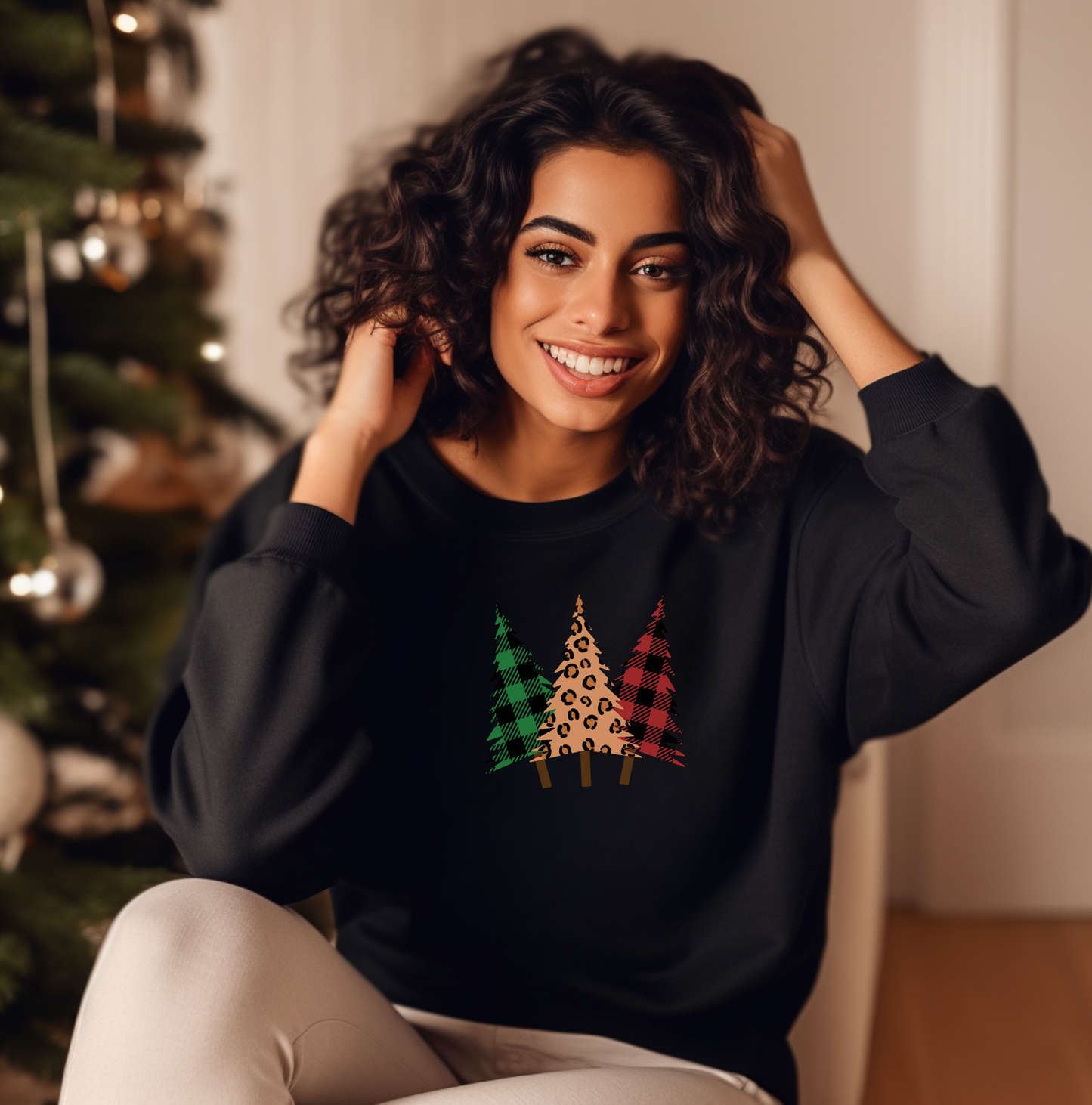 Rustic Christmas Trees Sweatshirt