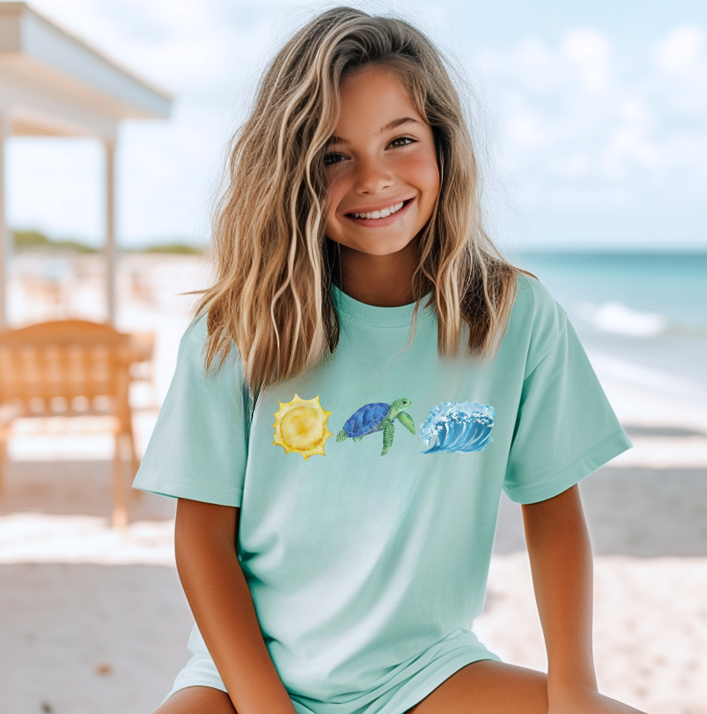 YOUTH Sunshine Turtle & Waves T-Shirt